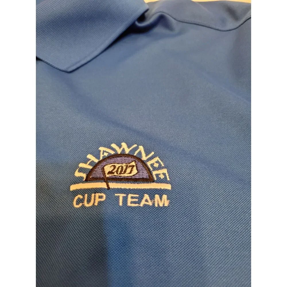 Nike‎ Golf, blue polo, size L, Shawnee cup team logo